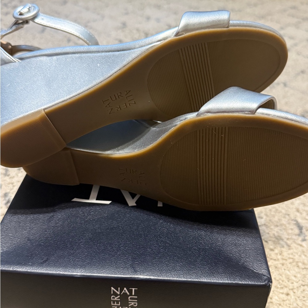 Silver Wedge Sandals - Picture 4 of 4